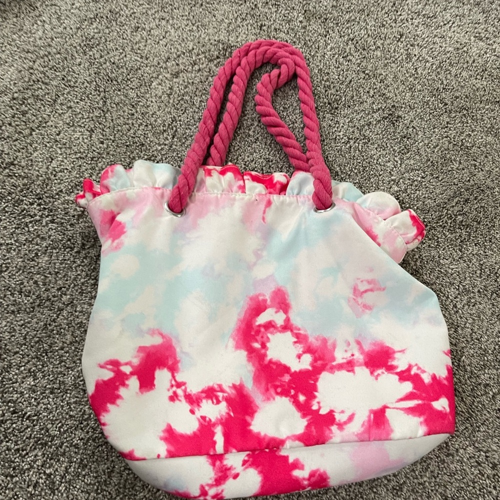 Pink and White Tie-Dye Tote Bag